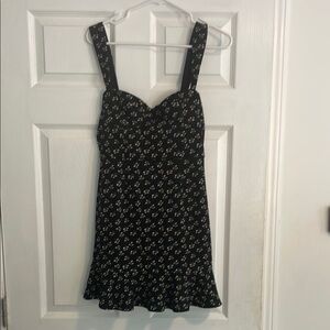 Anthropologie Floral Black Dress